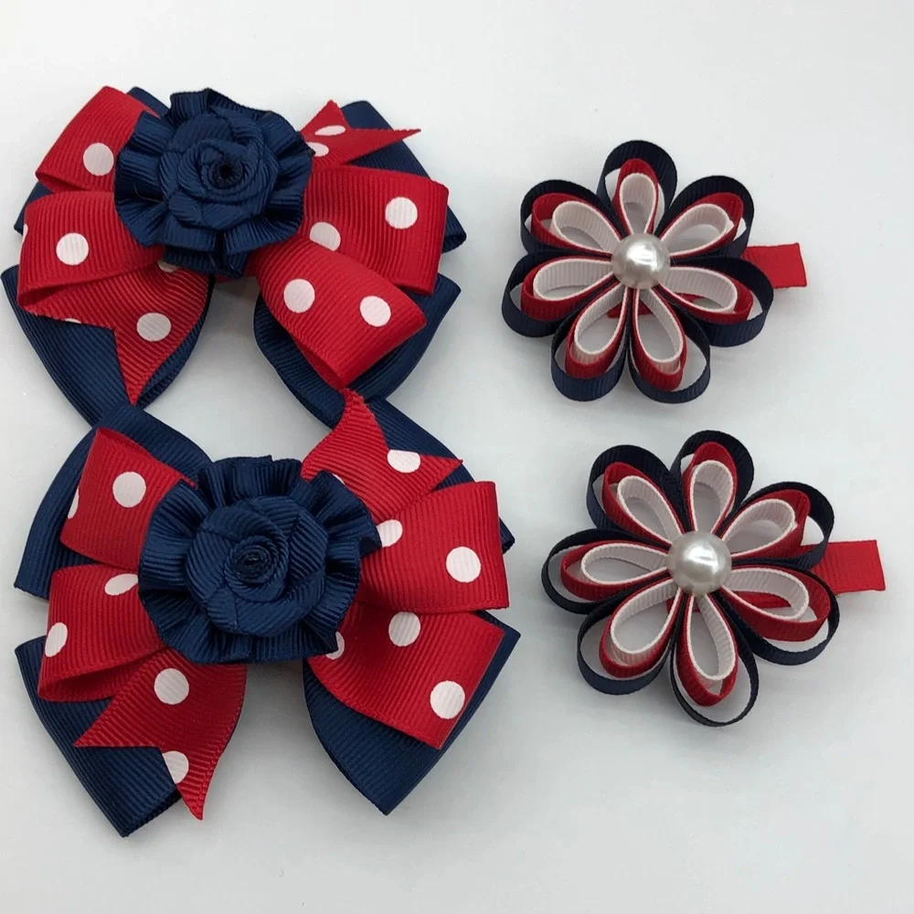 Hair bows (set of four) alligator clips